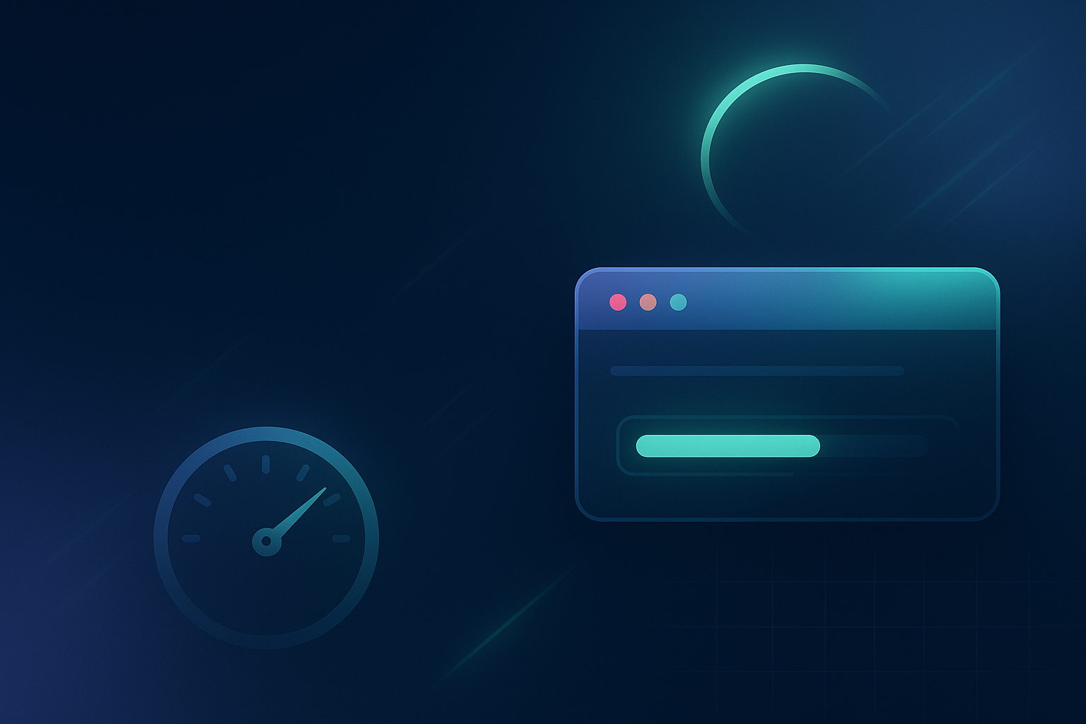 Illustration showing fast website loading on desktop and mobile devices