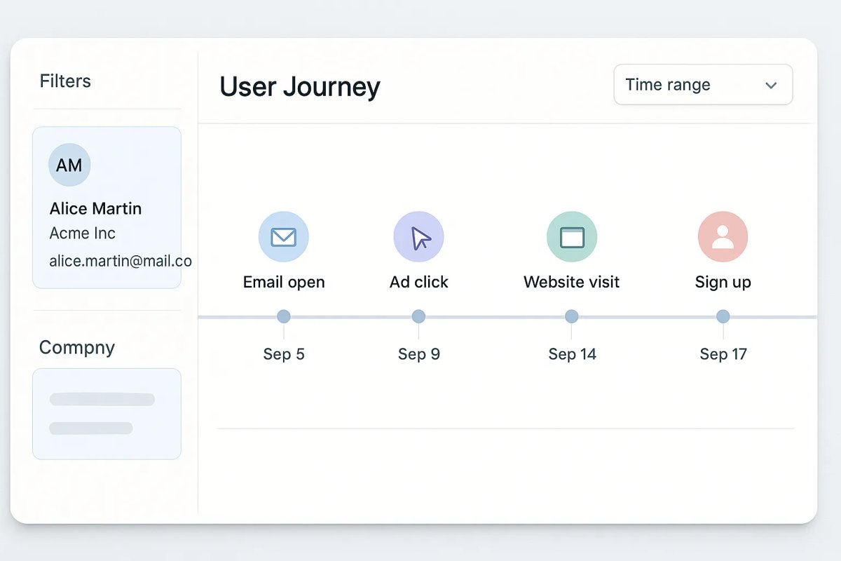 Visual timeline from Dreamdata