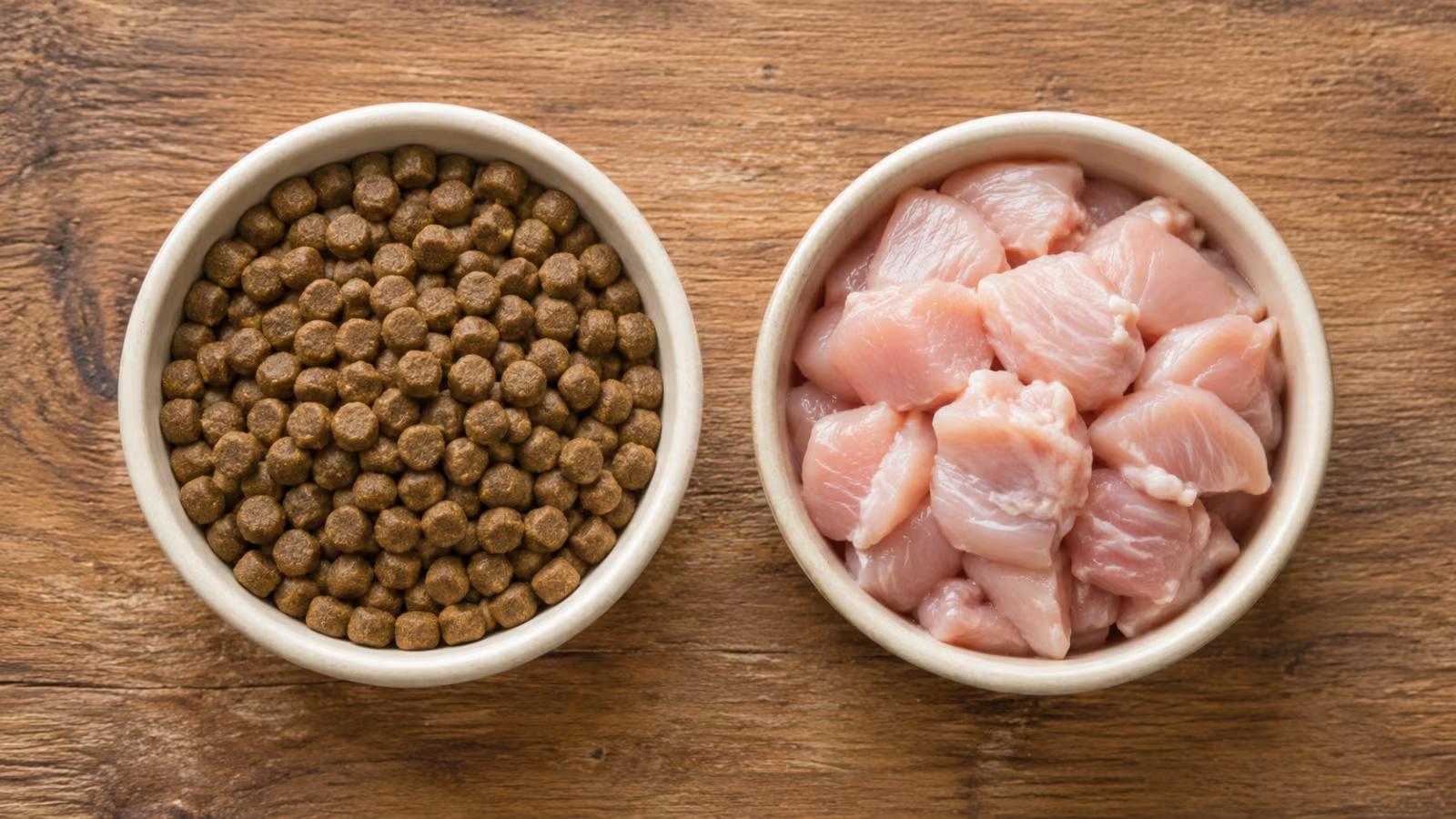 Dry ferret kibble in a bowl