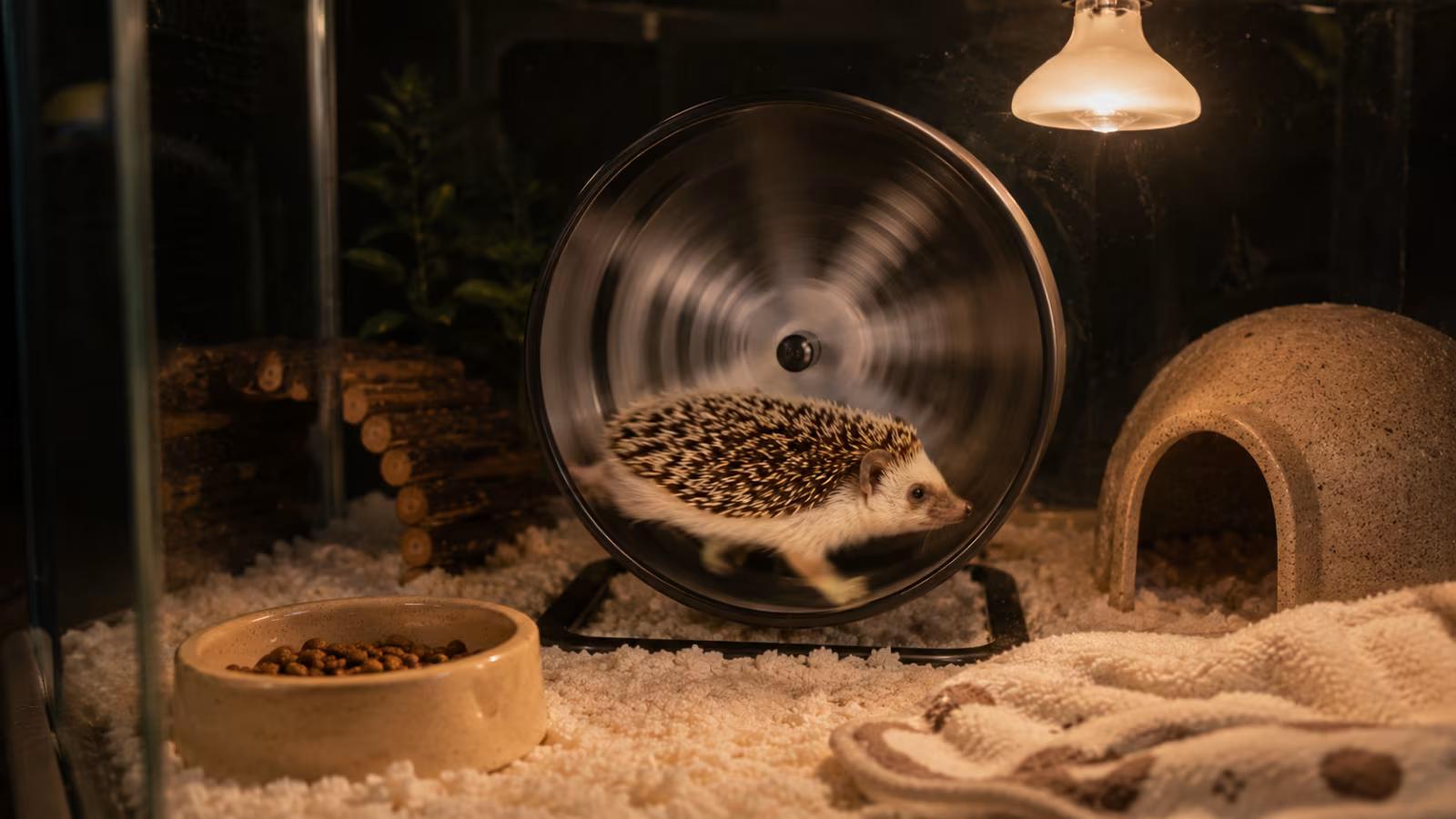 A hedgehog running