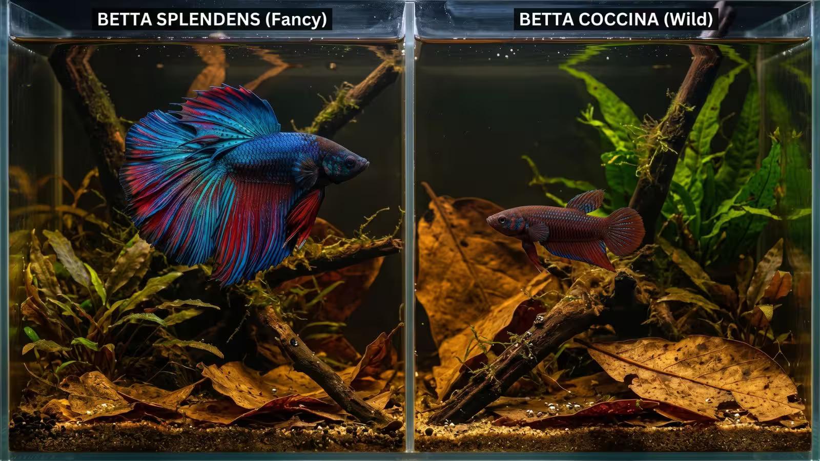 Betta Splendens vs Small Wild Betta Species Comparison