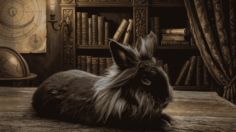 Lionhead rabbit in black color