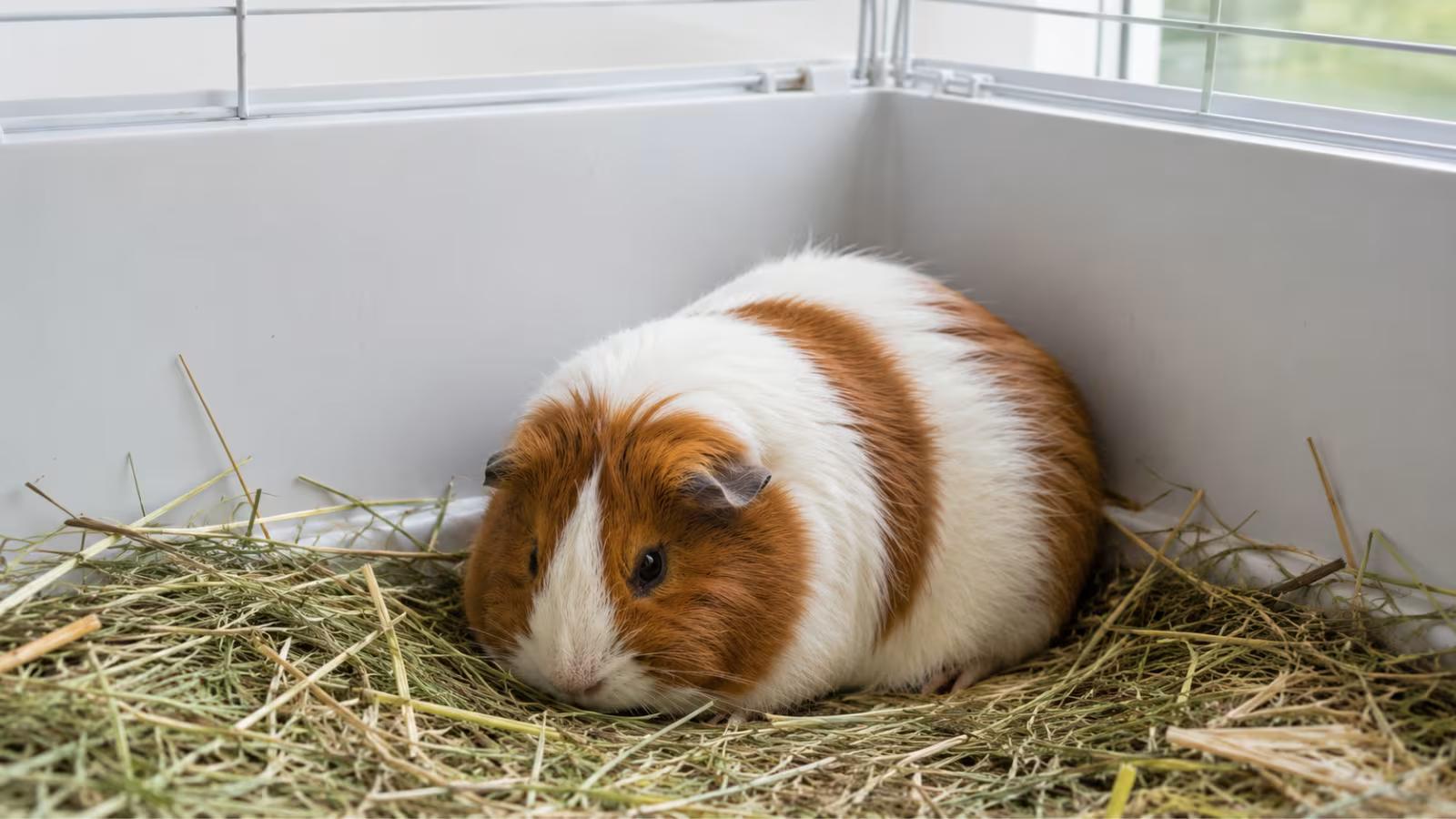 Guinea pig showing signs of discomfort