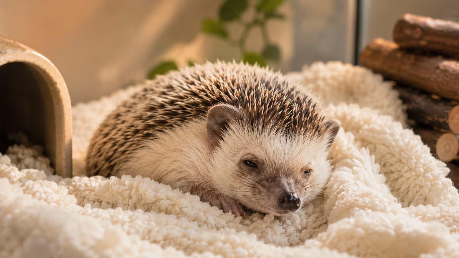 An older hedgehog resting