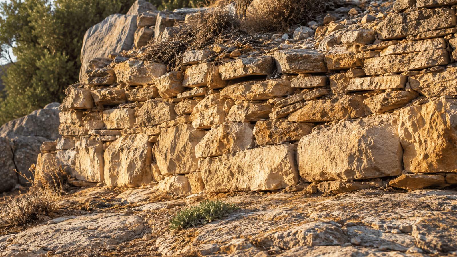 Mediterranean stone wall habitat where crocodile geckos are commonly found in the wild