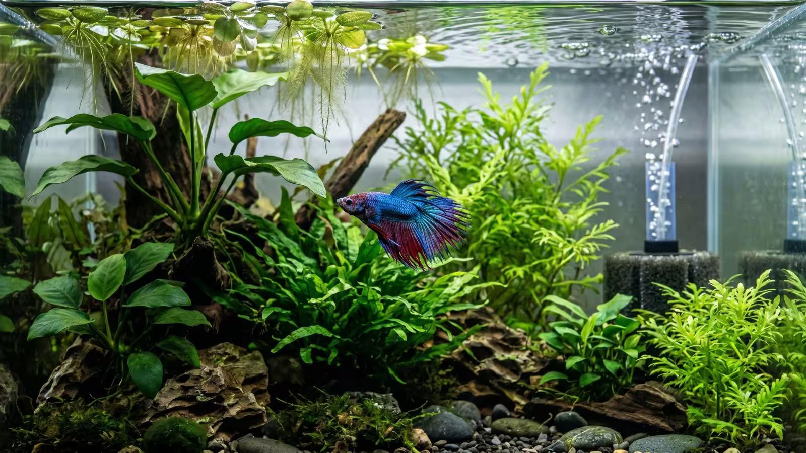 Healthy Planted Betta Aquarium Ecosystem