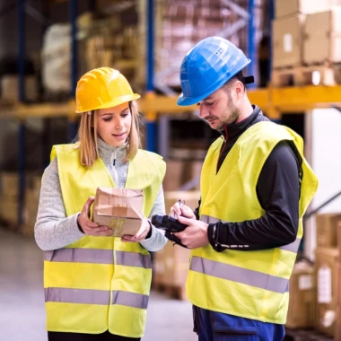 people working in the warehouse
