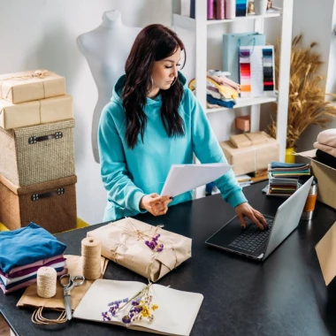 designer working in boutique
