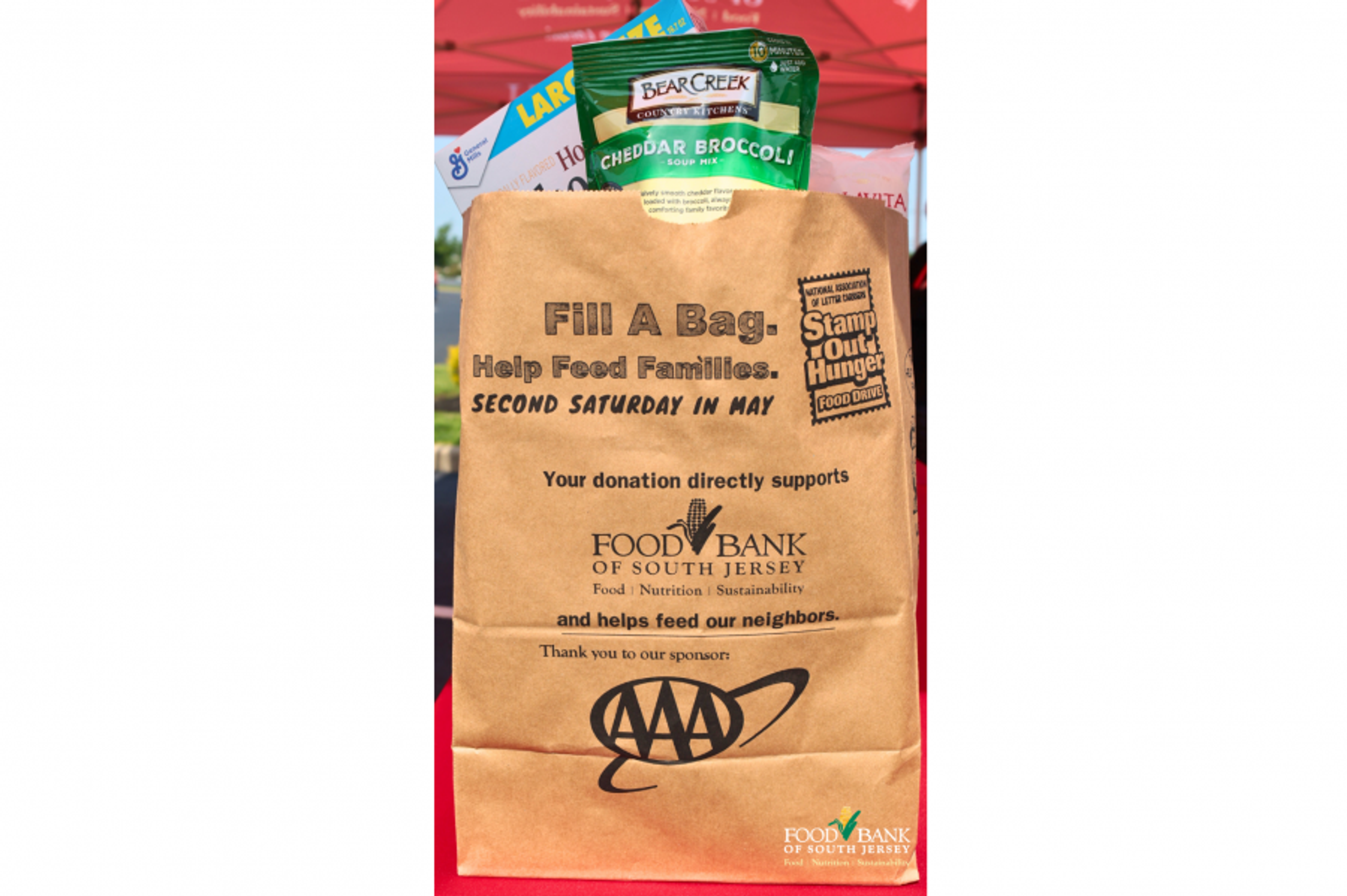 Stamp Out Hunger bag sponsored by AAA