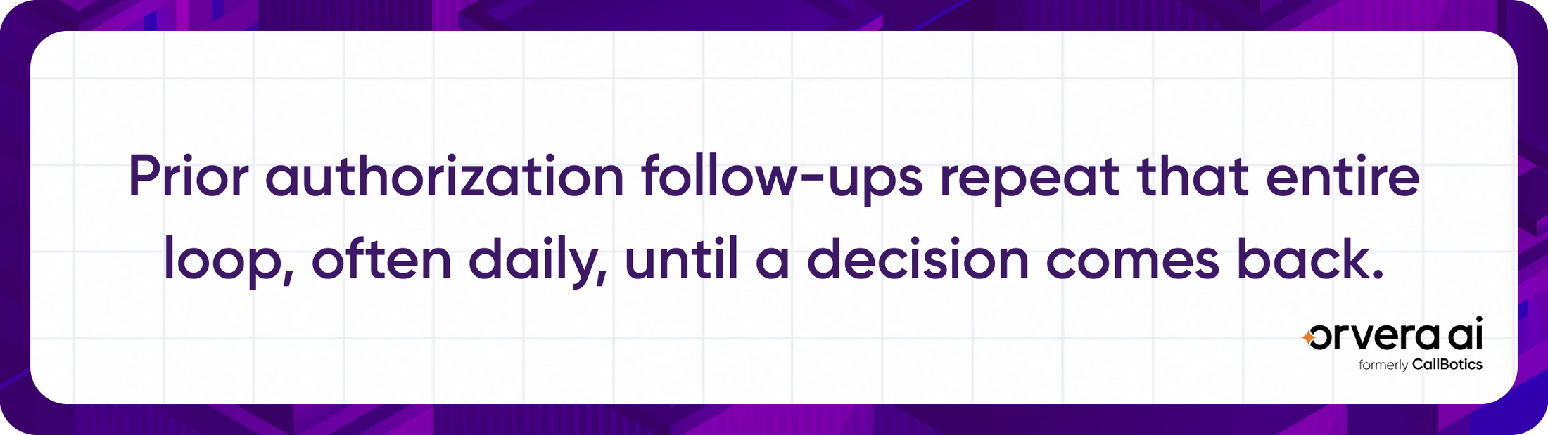 Text image highlighting how prior authorization follow-ups repeat the same process daily until a decision is received.