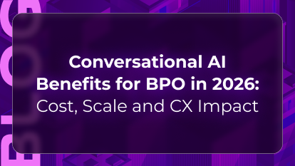 Conversational AI for BPO blog by Orvera showing cost reduction, 24/7 support, QA visibility, and scalable service delivery.