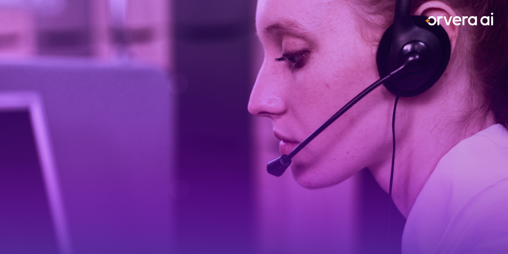Orvera image showing a contact center agent with headset, representing BPO support automation, QA visibility, and scalable service delivery.