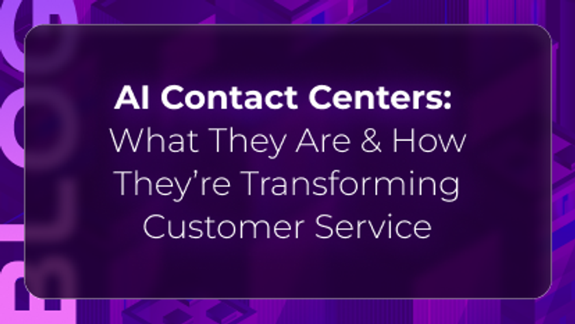 Orvera blog thumbnail featuring the headline “AI Contact Centers: What They Are & How They’re Transforming Customer Service” on a purple background, representing AI-powered customer service and contact center automation.