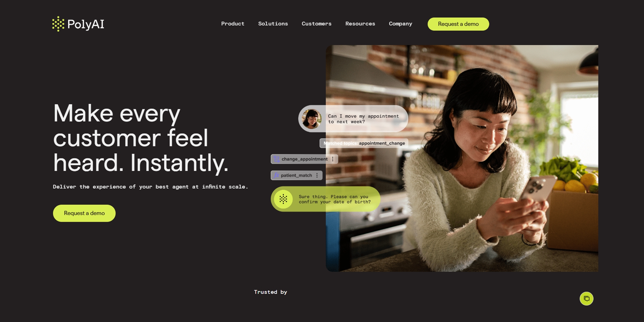 PolyAI voice automation platform for enterprise customer service, call containment, and high-volume support interactions.