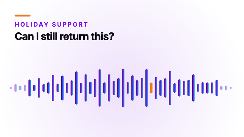 Orvera cover artwork showing a voice waveform with one bar marked in orange, under the caller line Can I still return this?
