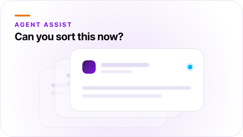 Enterprise CX agent using real-time Agent Assist with cited knowledge, next-best action, and live customer context during a support call.