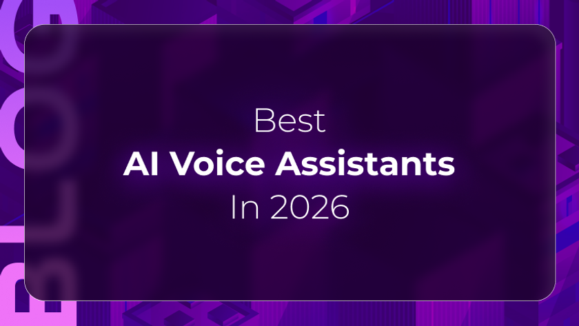 Orvera blog thumbnail featuring “Best AI Voice Assistants In 2026” on a purple background, representing conversational AI, customer support automation, and enterprise voice technology.CB Blog Thumbnail 
