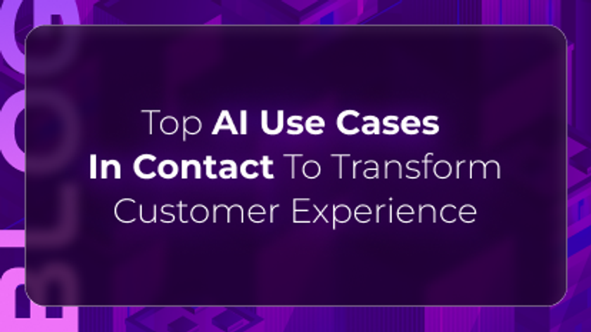 Orvera blog thumbnail featuring “Top AI Use Cases In Contact Centers To Transform Customer Experience” on a purple background, representing conversational AI and customer service transformation.
