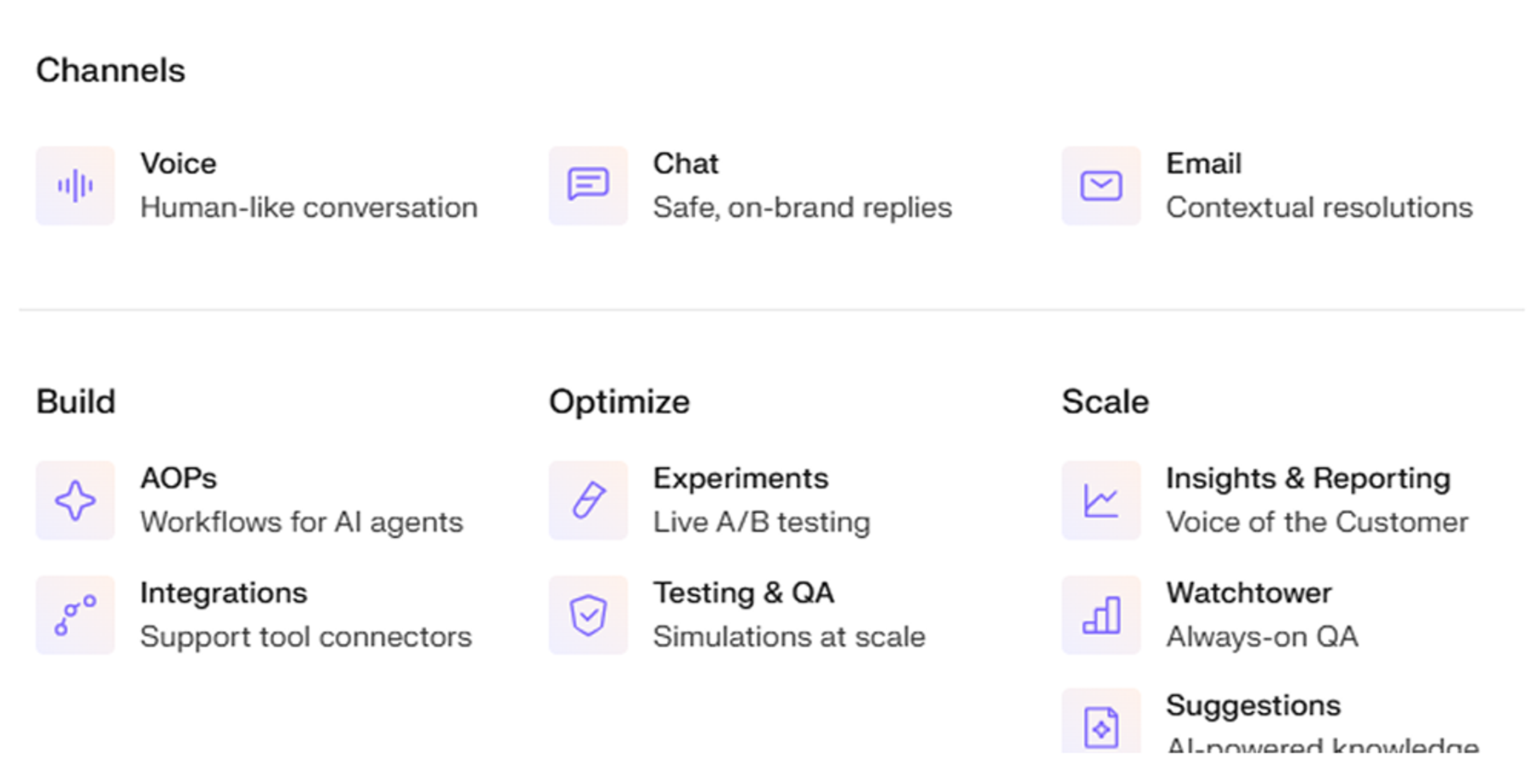 Decagon AI offerings image showing enterprise AI pricing factors across automation depth, integrations, usage, and compliance.