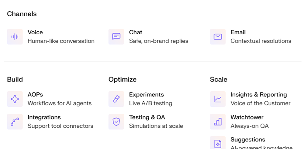 Decagon AI offerings image showing enterprise AI pricing factors across automation depth, integrations, usage, and compliance.