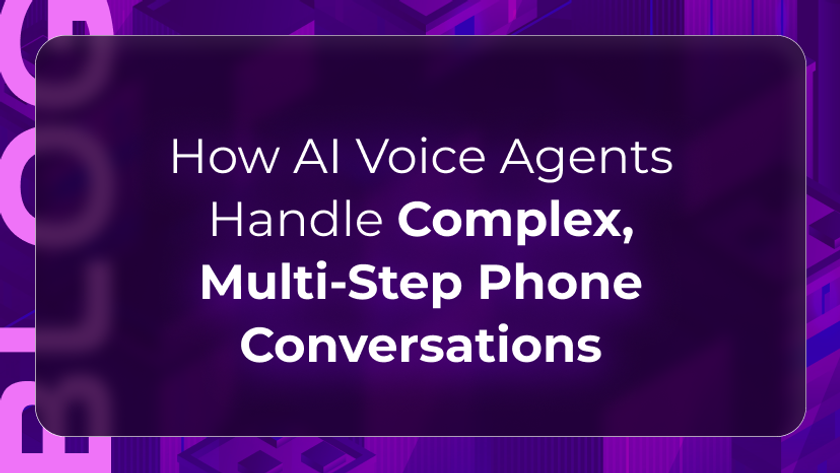 Complex AI voice conversations blog by Orvera showing multi-step calls, context tracking, system actions, and smooth escalation.
