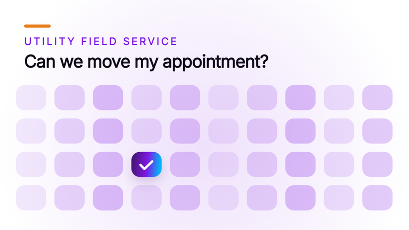 Orvera cover artwork showing a grid of rounded squares with exactly one filled and checked, under the caller line Can we move my appointment?