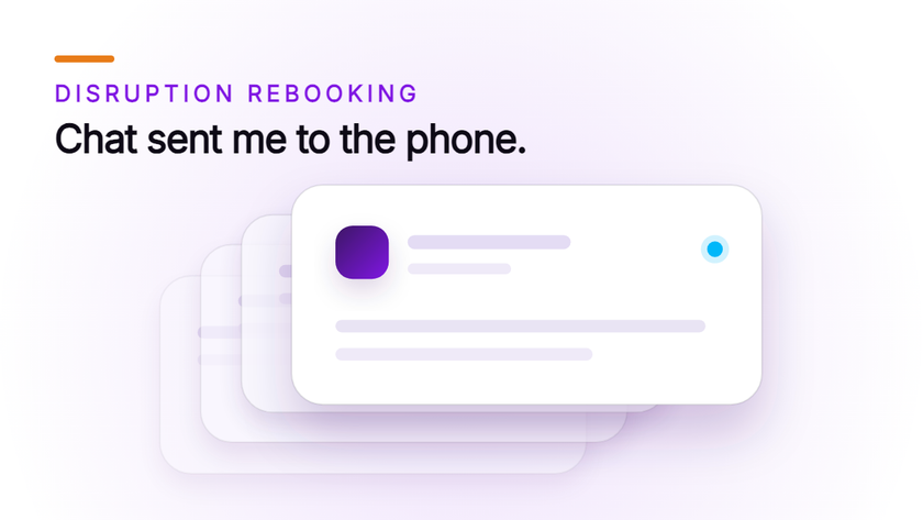 Orvera cover artwork showing three overlapping step cards receding into depth behind a gradient tile, under the caller line Chat sent me to the phone.