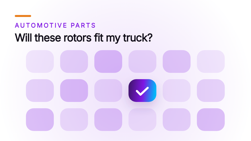 Orvera cover artwork showing a grid of large rounded squares with exactly one filled and checked, under the caller line Will these rotors fit my truck?