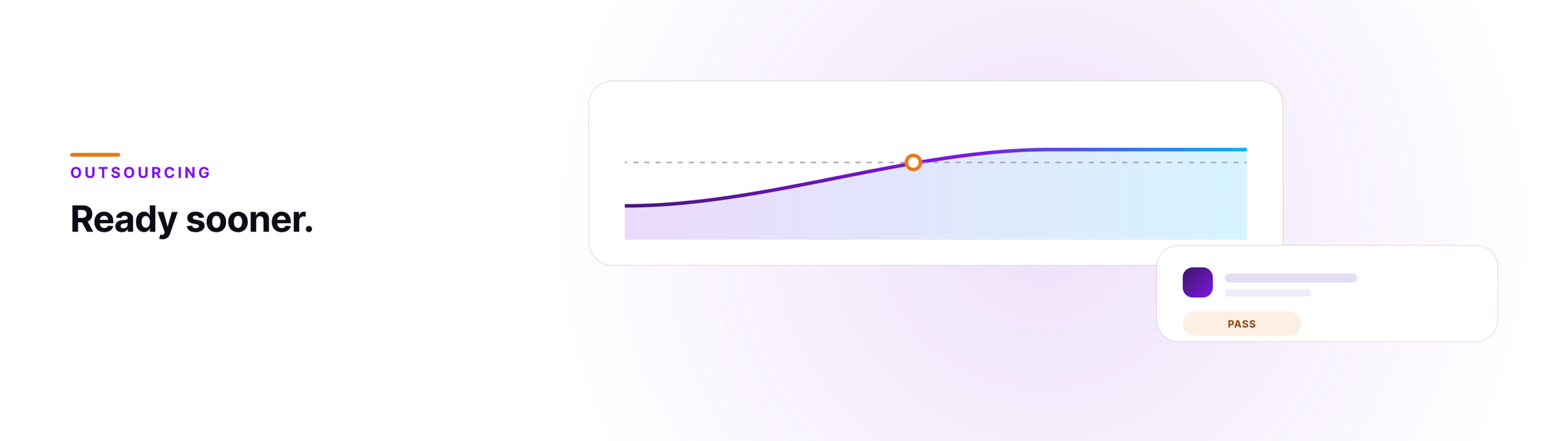 Orvera cover artwork showing a performance curve rising to cross a dashed standard line and then holding above it, beside the line Ready sooner.