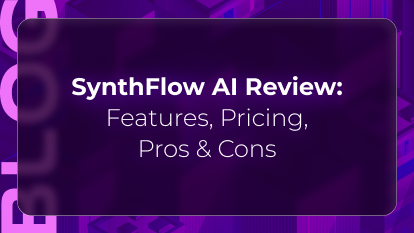 Orvera blog thumbnail for a SynthFlow AI review covering conversational AI features, pricing, pros, cons, and enterprise voice automation capabilities.