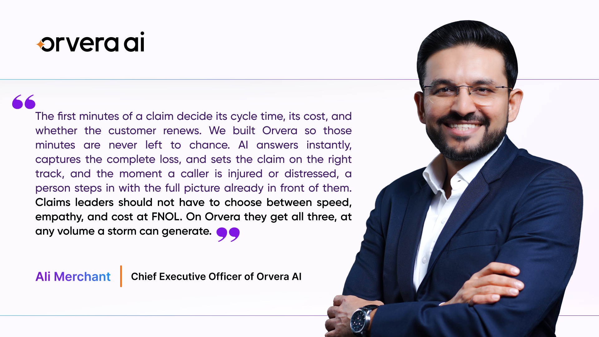Ali Merchant of Orvera AI discusses how AI can improve auto insurance FNOL by balancing claim speed, empathy, and cost.