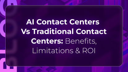 Orvera's hero image saying AI Contact Centers Vs Traditional Contact Centers: Benefits, Limitations & ROI