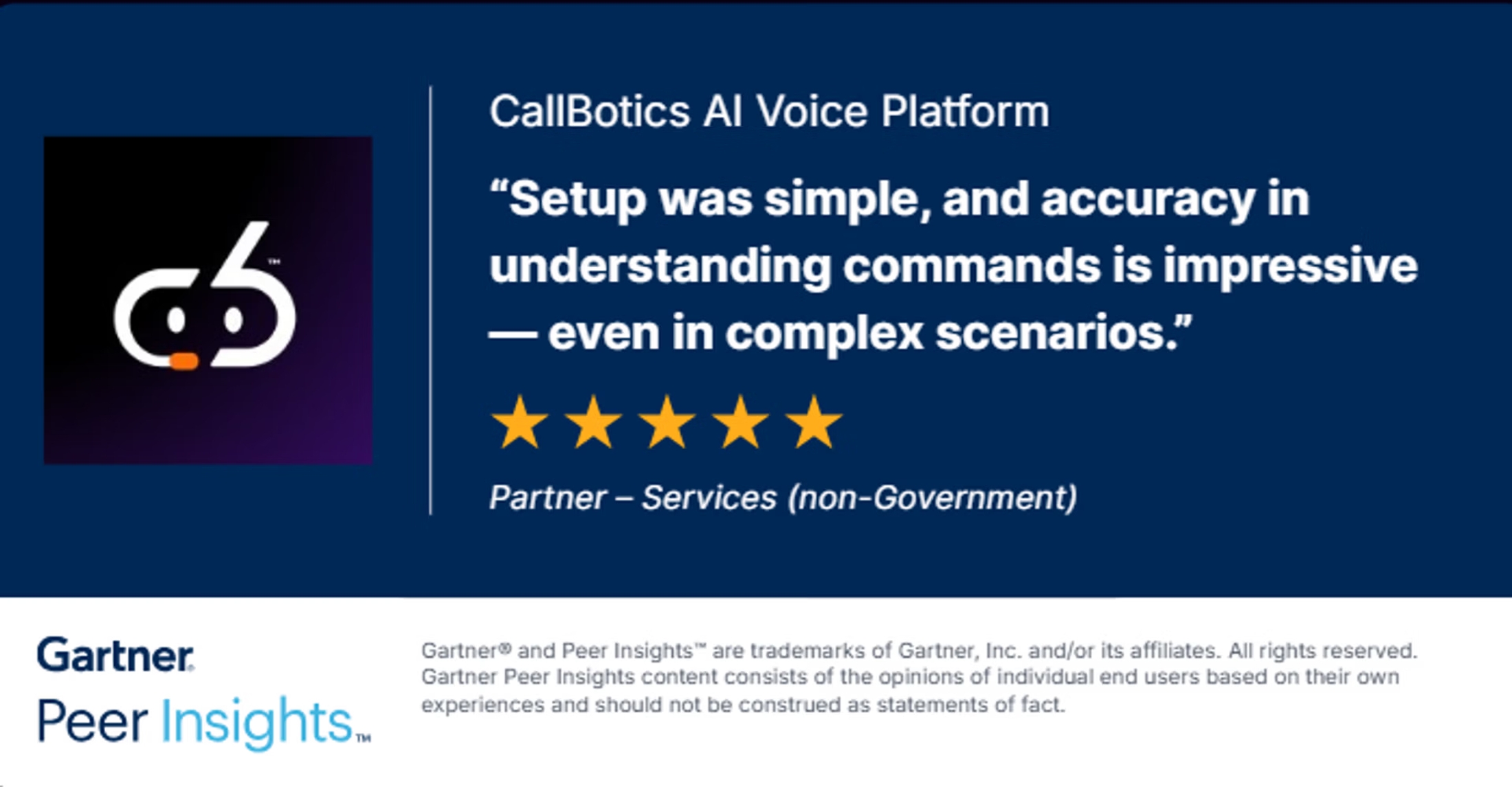 Client testimonial from Gartner Peer Insights