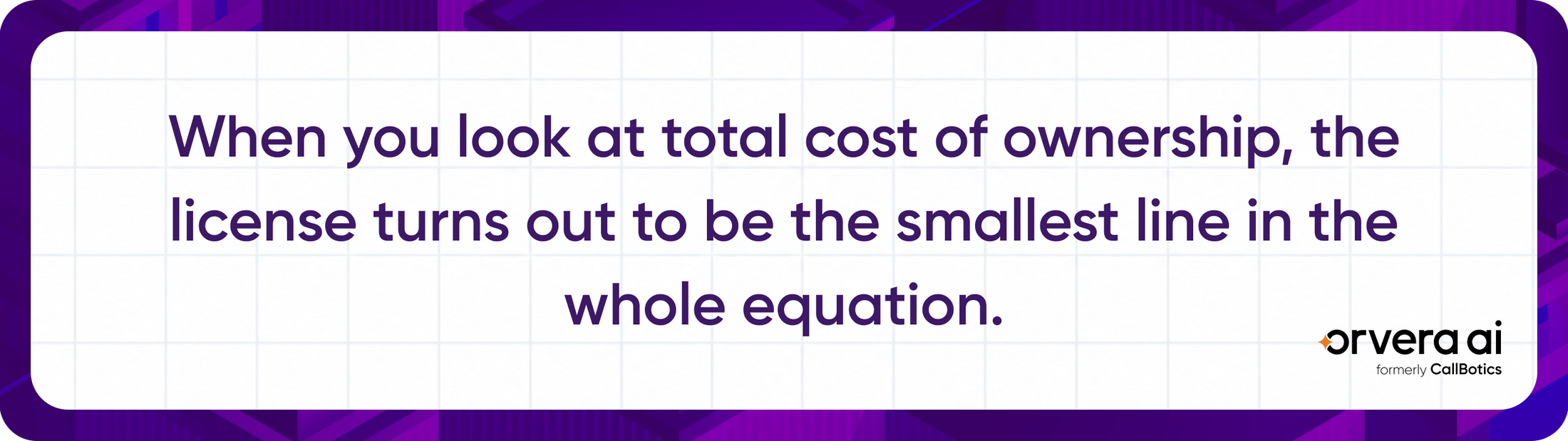 Text graphic explaining that software licensing is often the smallest cost within the total cost of ownership for enterprise AI.