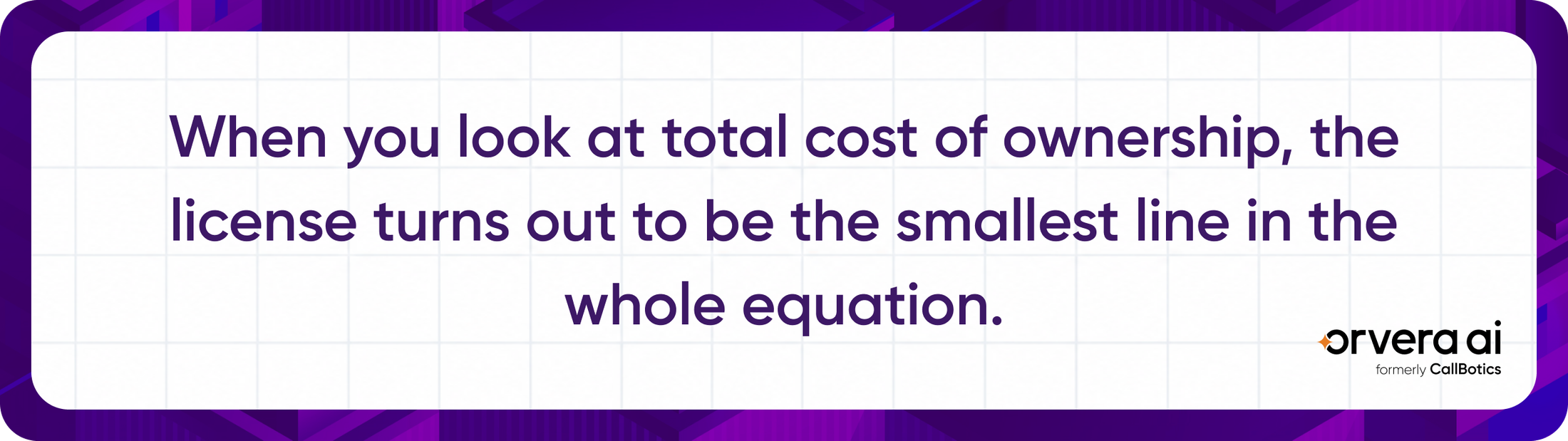 Text graphic explaining that software licensing is often the smallest cost within the total cost of ownership for enterprise AI.
