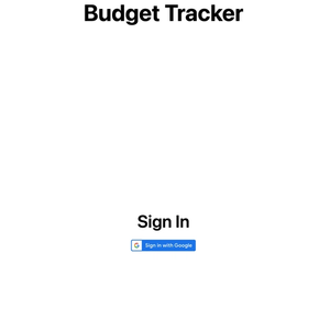 Title screen of budget app. It has a title and a sign in button.