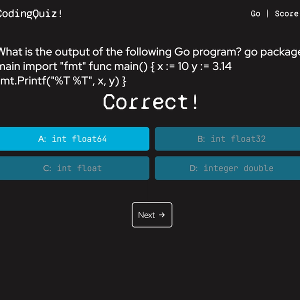Screenshot of Coding Quiz