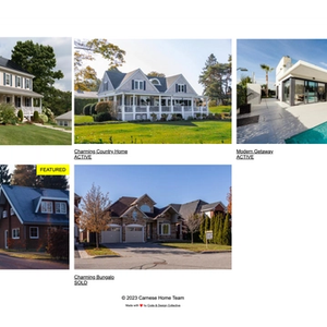 Image of listing page. It has a title and a 3 by 3 image grid of houses.