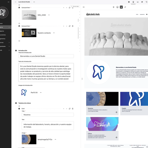 Screenshot of Luna Dental Studio