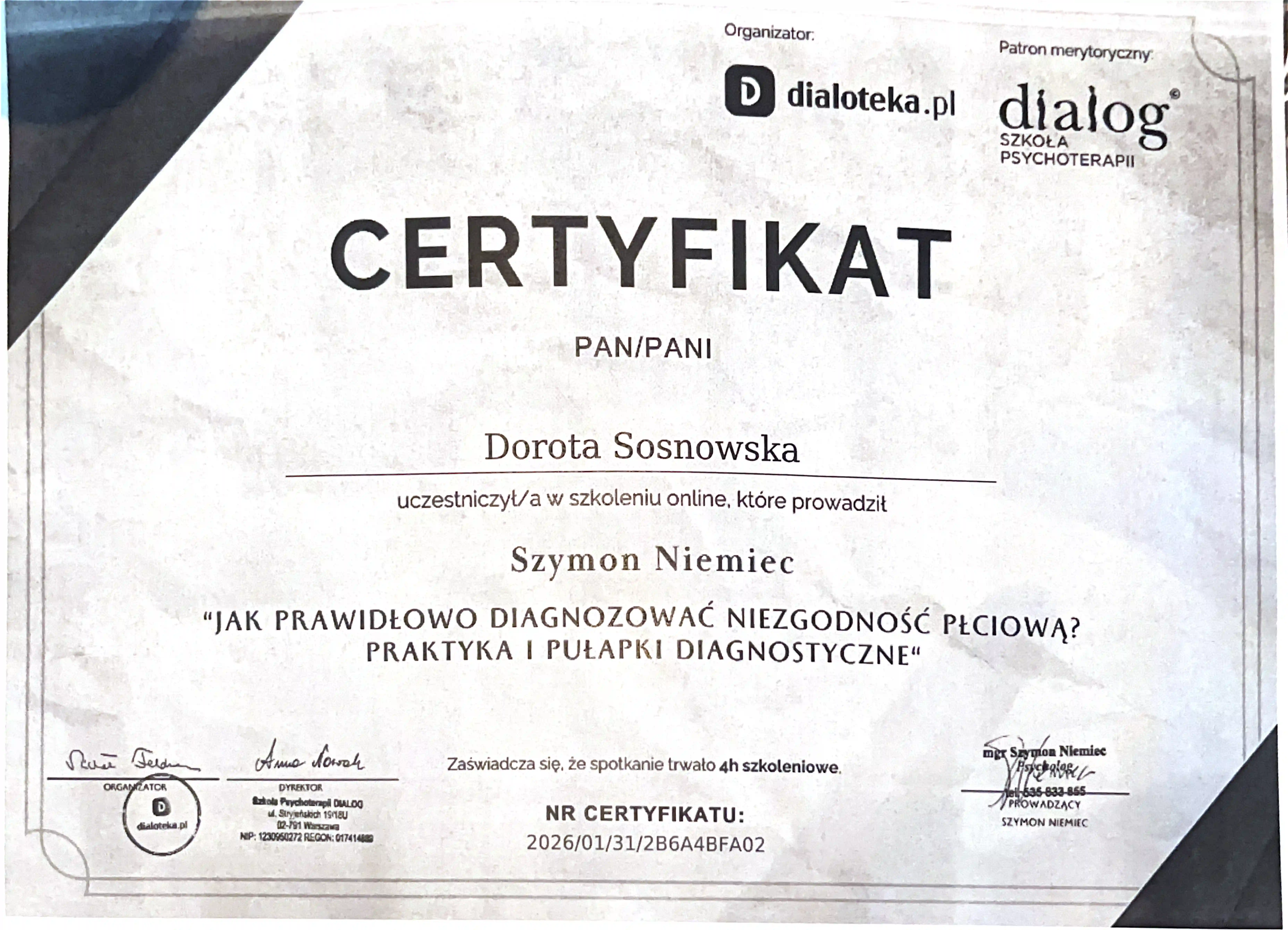 Diagnostyka niezgodności płciowej