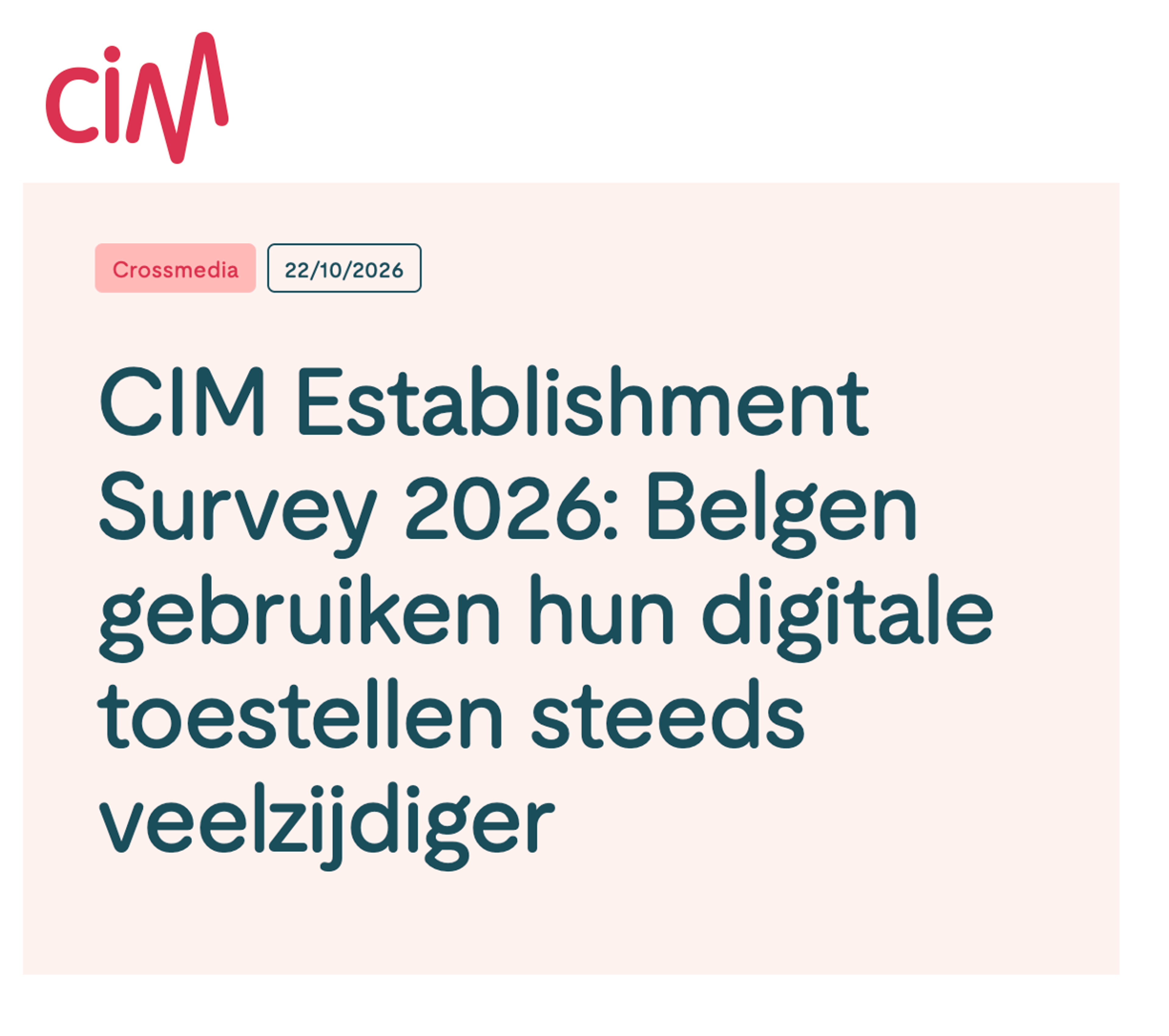 CIM Establishment Survey 2026