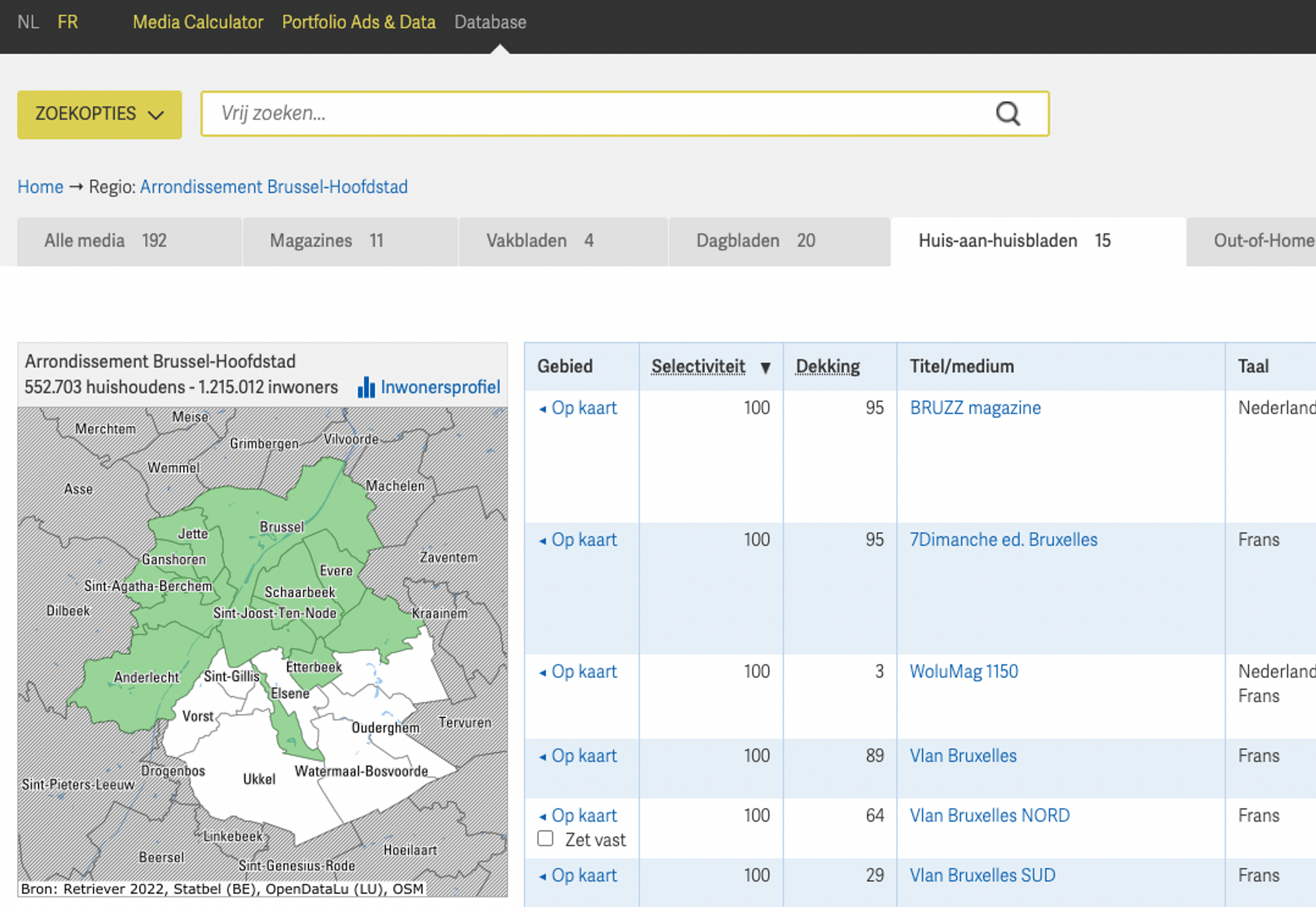 retriever mediamaps belgie