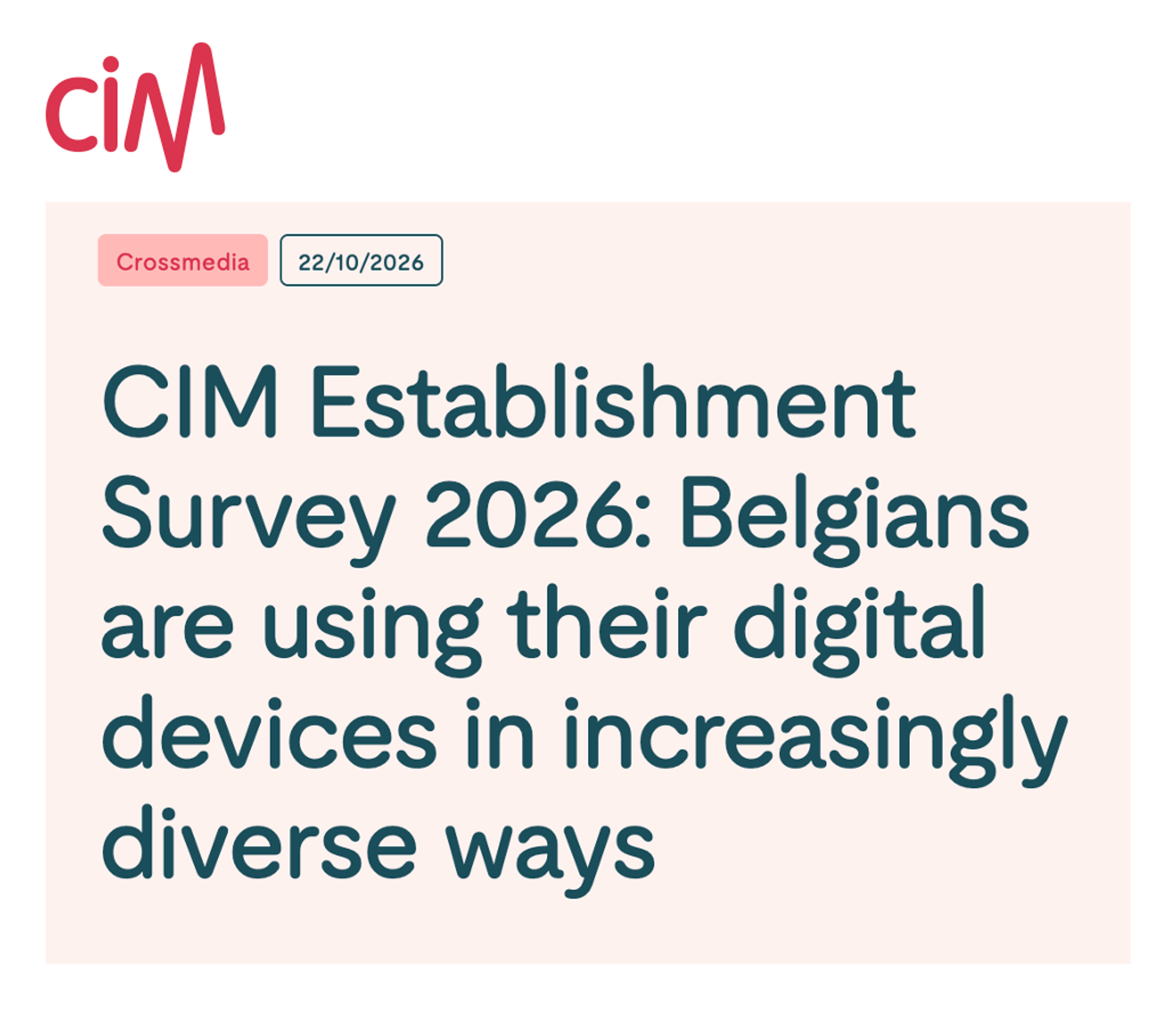 CIM Establishment Survey 2026