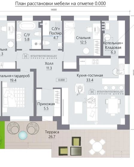 Готовый проект дома 112 м² — 3 спальни + терраса | Продам дом | Алматы | 1