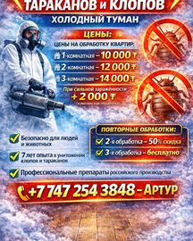 Дезинфекция помещений в Петропавловске | Клопы, тараканы, плесень