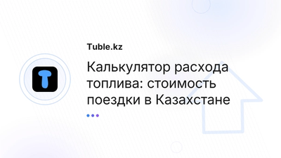 Калькулятор расхода топлива Казахстан — бензин | Tuble.kz