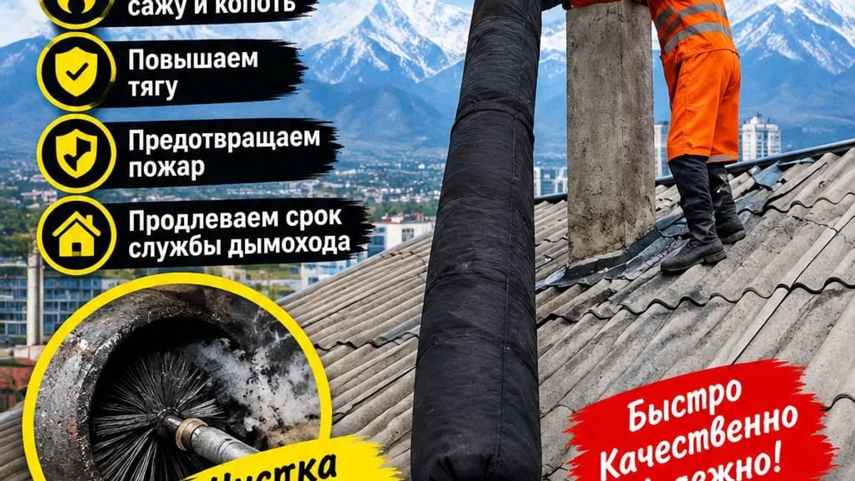 Чистка дымахода Муржа тазалау | Ремонт и установка прочей техники | Алматы | Галерея объявления (SEO) | 3