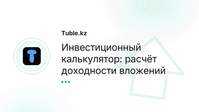 Инвестиционный калькулятор Казахстан — доходность | Tuble.kz
