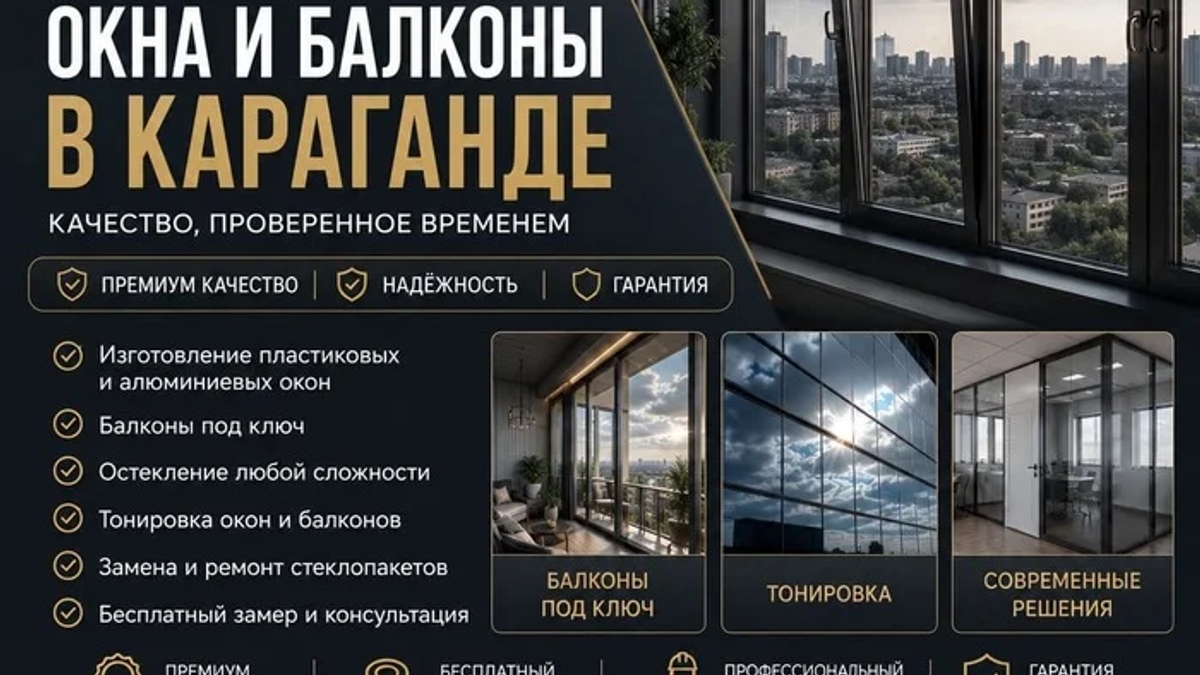ОКНА И БАЛКОНЫ В КАРАГАНДЕ — КОМФОРТ, СТИЛЬ И НАДЕЖНОСТЬ НА ДОЛГИЕ ГОДЫ! | Окна и балконы | Караганда | Галерея объявления (SEO) | 3