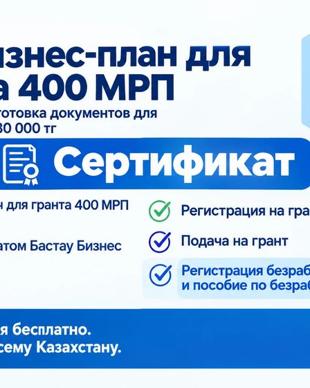 ПОМОЩЬ В ПОЛУЧЕНИИ ГРАНТА ДО 400 МРП | Другие сферы бизнеса | Сарканд | 2